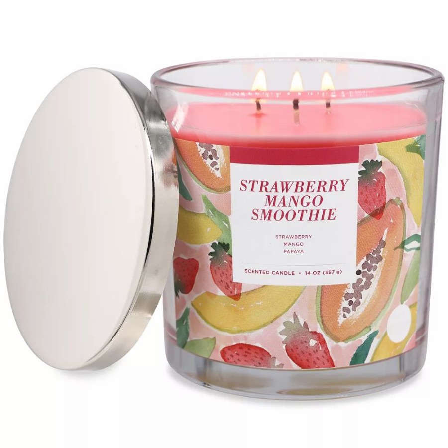 Candles * | Sonoma Goods For Life Strawberry Mango Smoothie 14-Oz. Candle Jar