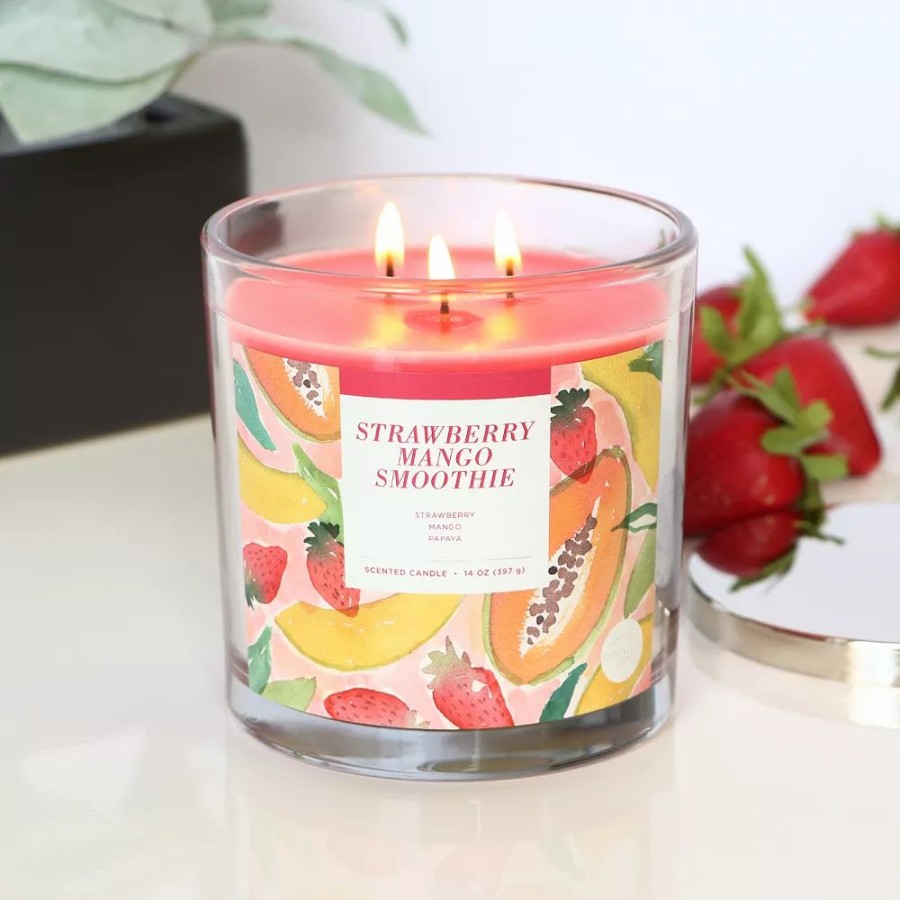 Candles * | Sonoma Goods For Life Strawberry Mango Smoothie 14-Oz. Candle Jar