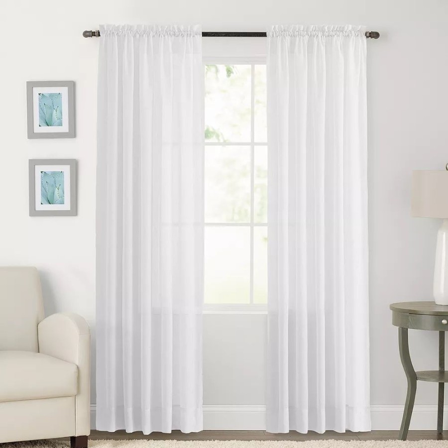 Window Treatments * | Sonoma Goods For Life 2-Pack Sheer Crushed Voile Window Curtain