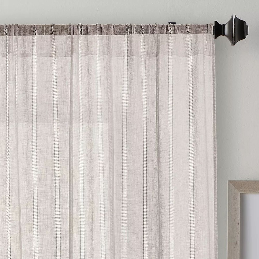 Window Treatments * | Sonoma Goods For Life Open Weave Stripe Sheer Set Of 2 Window Curtain Panels